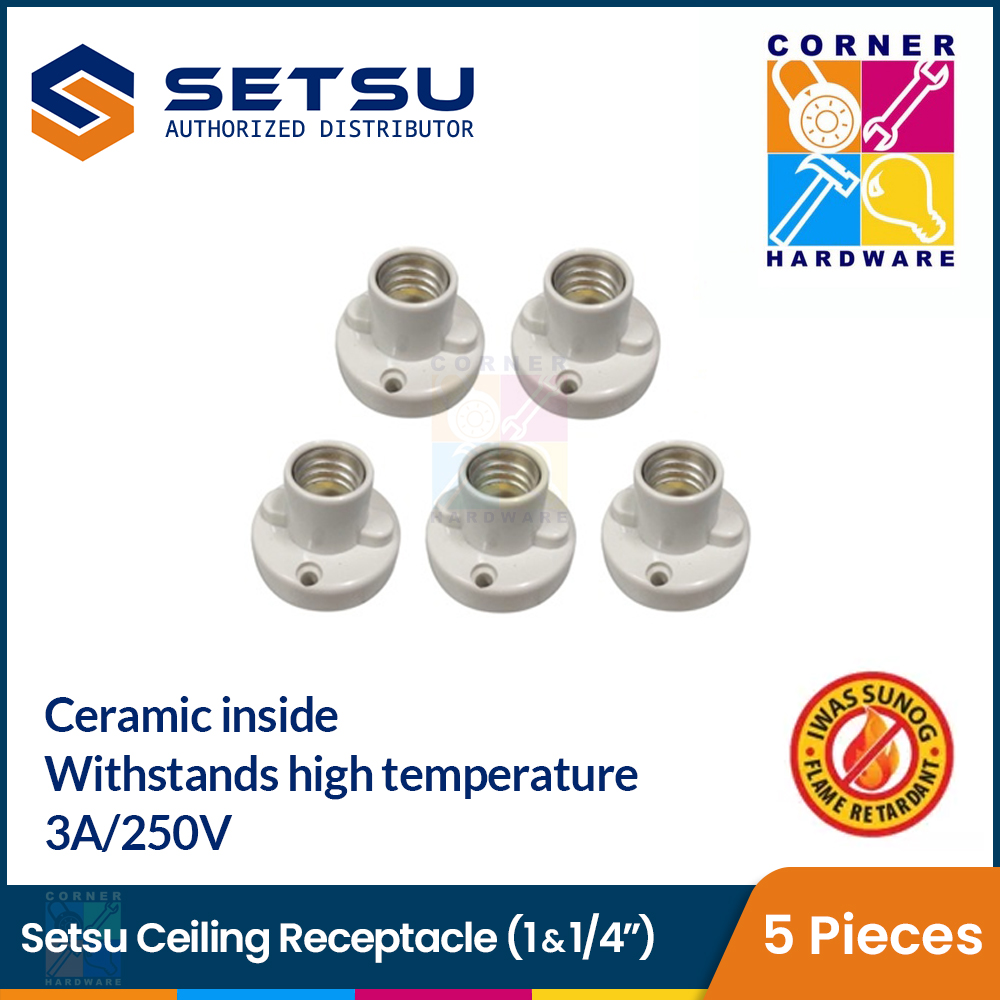 Image of SETSU Ceiling Receptacle E12 1 1/4in - Plastic 5pcs.