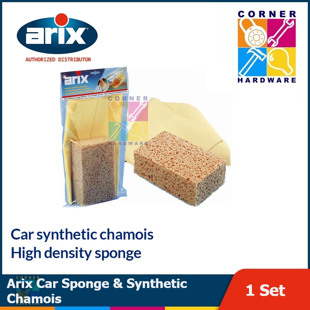 Image of ARIX Super Absorbent Synthetic Chamois and Sponge Set