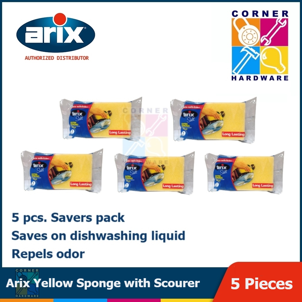 Image of ARIX Yellow Sponge with Scourer 5pcs.