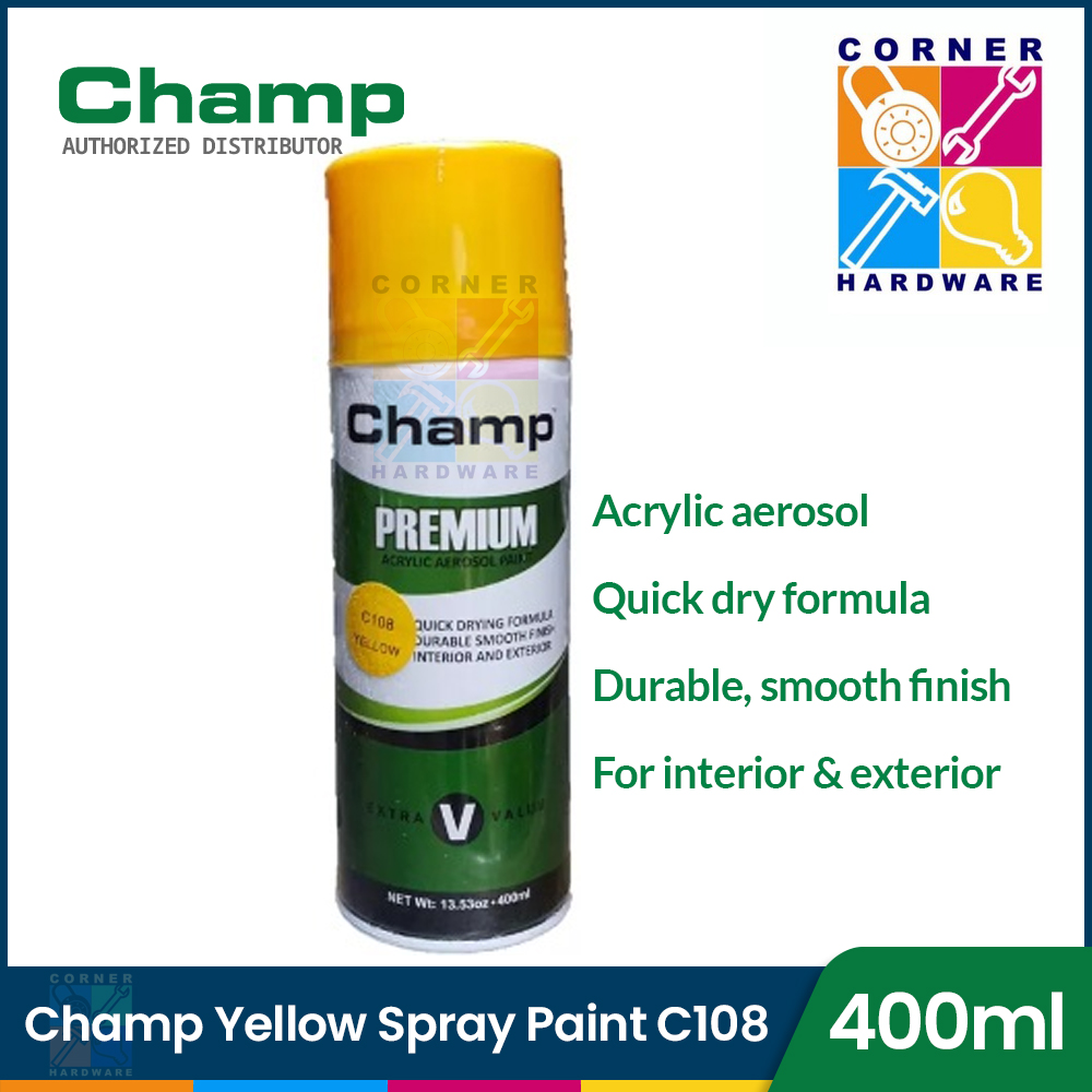 Image of CHAMP Premium Acrylic Aerosol Spray Paint Yellow