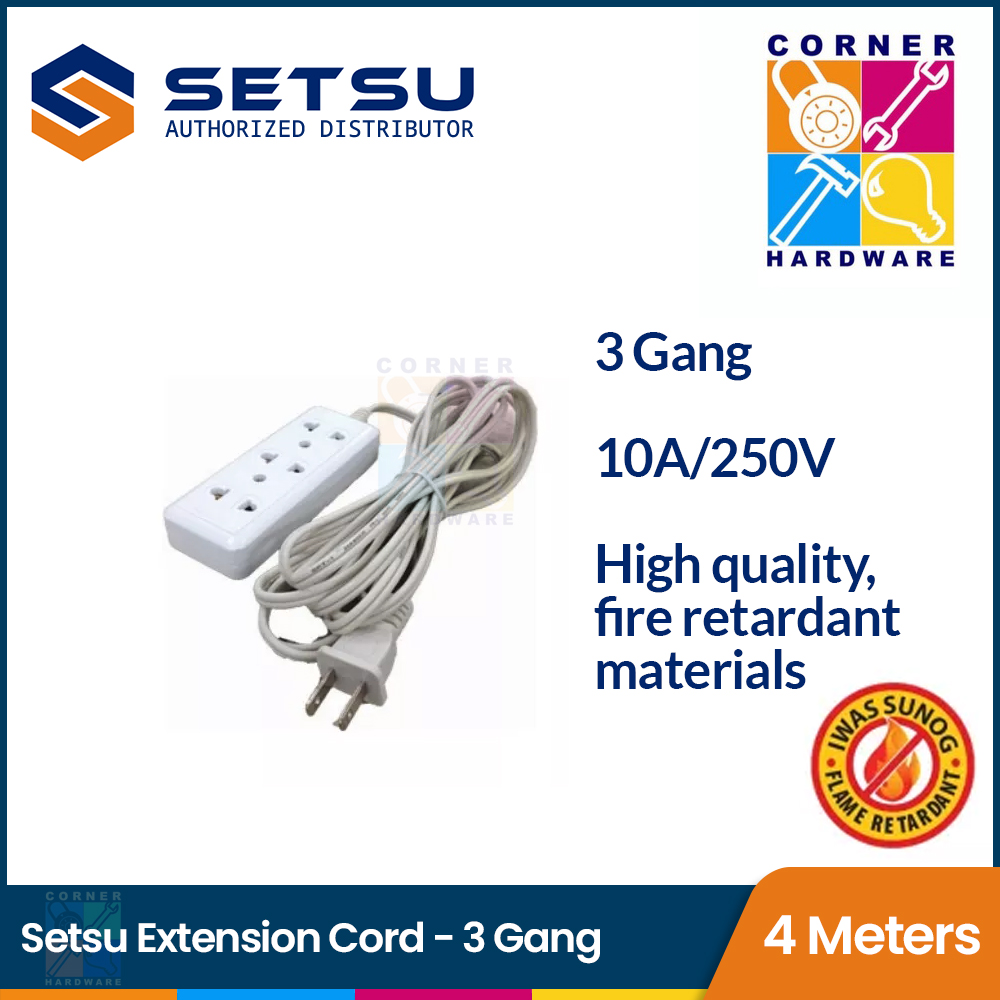 Image of SETSU Extension Cord with Universal 3 Gang 4 Meters