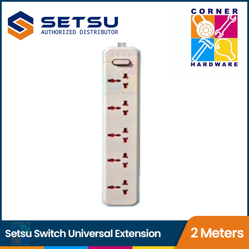 Image of SETSU Extension Cord Universal Switch 5 Gang 2 Meters